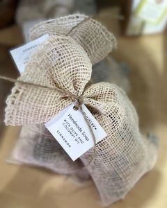 Handmade Olive Oil soap balls in an Agave Bag